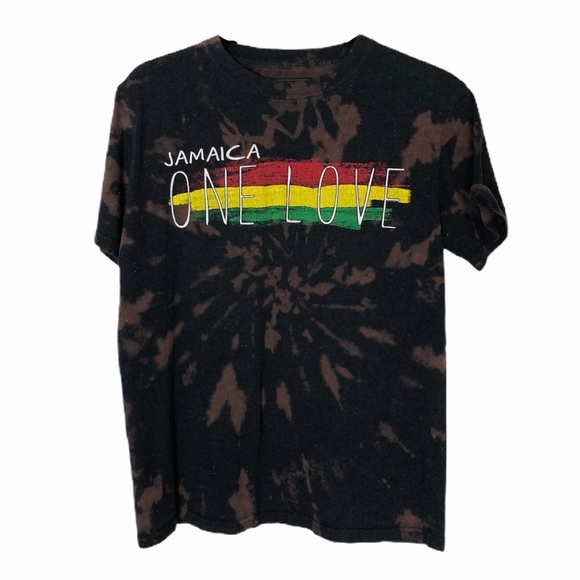 Reverse Tie Dyed Jamaica One Love Tee - Picture 2 of 5